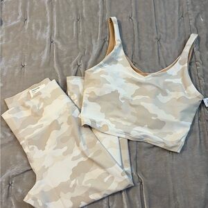 Old Navy Camouflage Crop Top - Cream and Tan